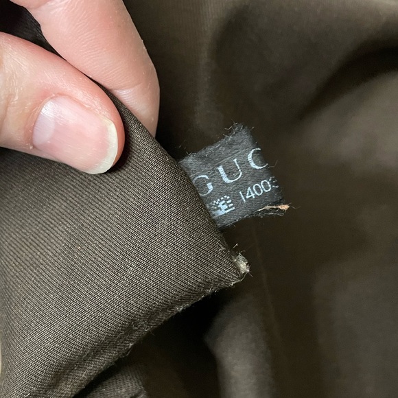 💛GUC Authentic Gucci Shimmer Gold Messenger& A Linen Pouch - Picture 10 of 16